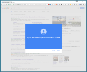 Google Account Sign In to Leave A Review