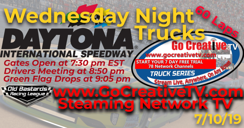 NBC Sports Nascar Go Creative Streaming TV Truck Series Race at Daytona Int'l Speedway